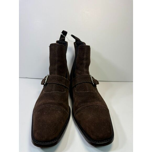 Donald J. Pliner Suede Leather Moritz Boots size 9.5 Men's Brown Steampunk Fall - Picture 3 of 8